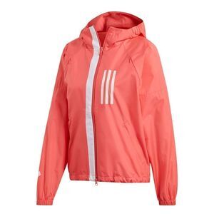 Adidas Wind Training Jacket Womens coral Orange hooded windbreaker packable S